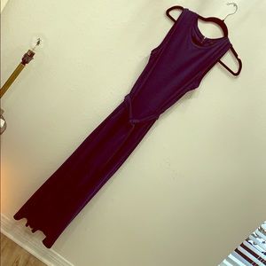 Navy blue cropped wide leg romper.